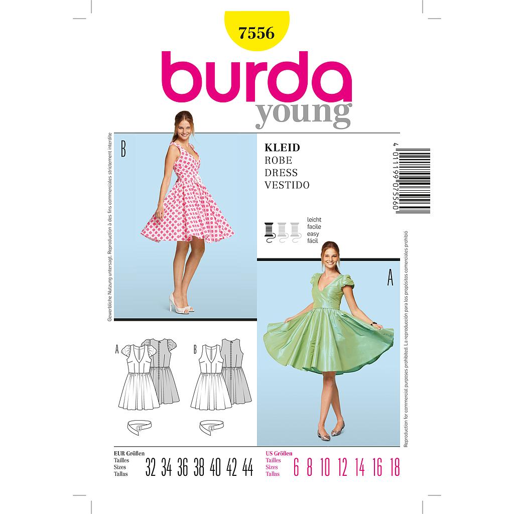 Patrón Nº7556 Burda Style: Vestido