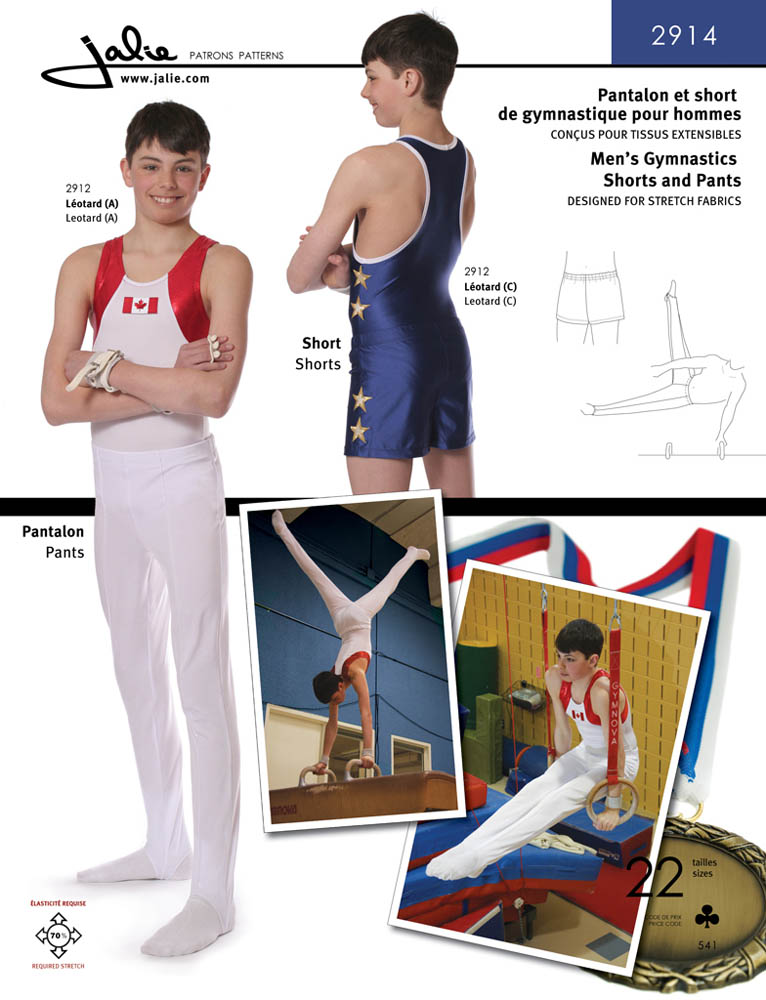 Patron Jalie 2914 Pantalon Y Short De Gimnasia Para Hombre Activa France