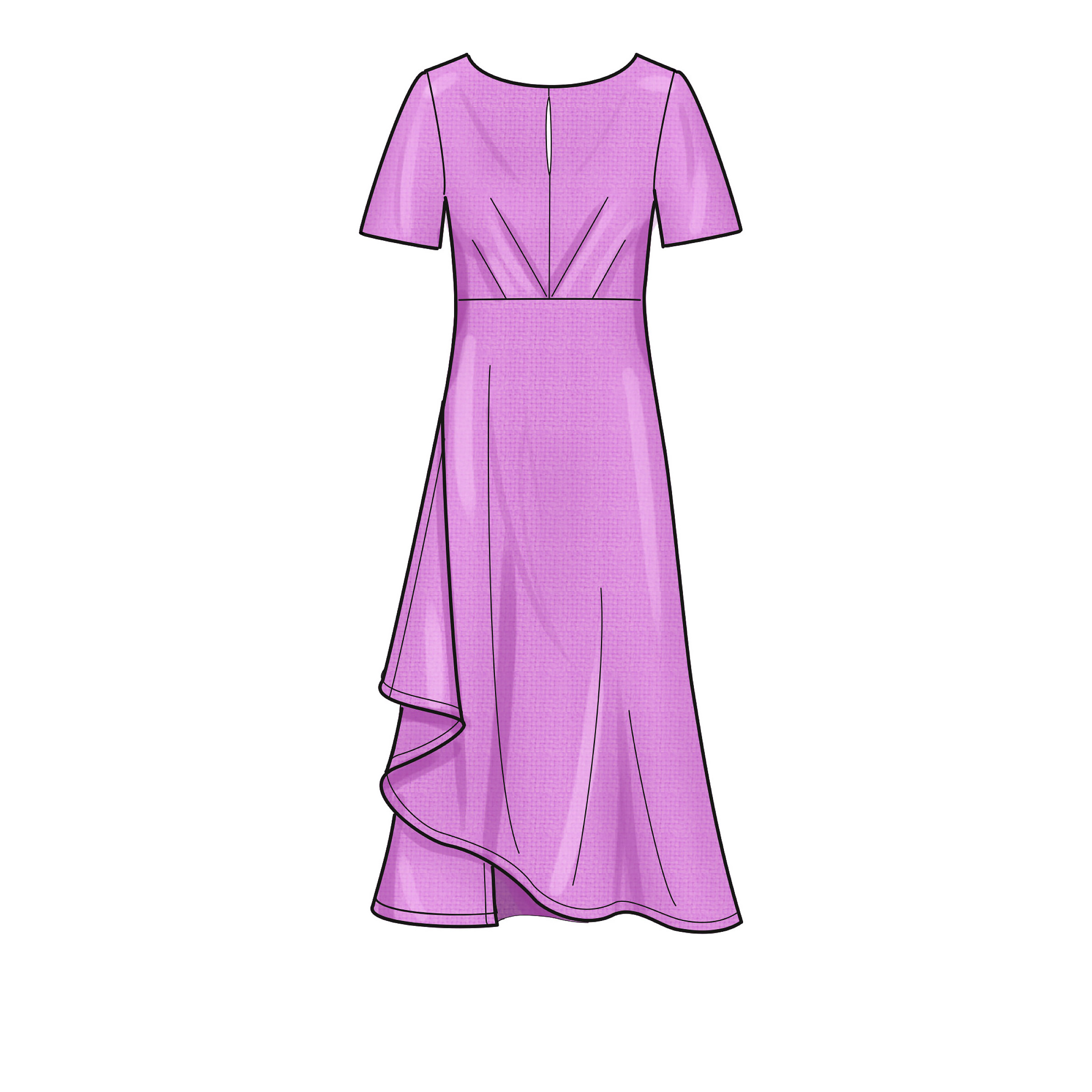 papier variés A 6-8-10-12-14-16-18 New Look N6655 Patron de couture pour robe de femme en deux longueurs avec manches