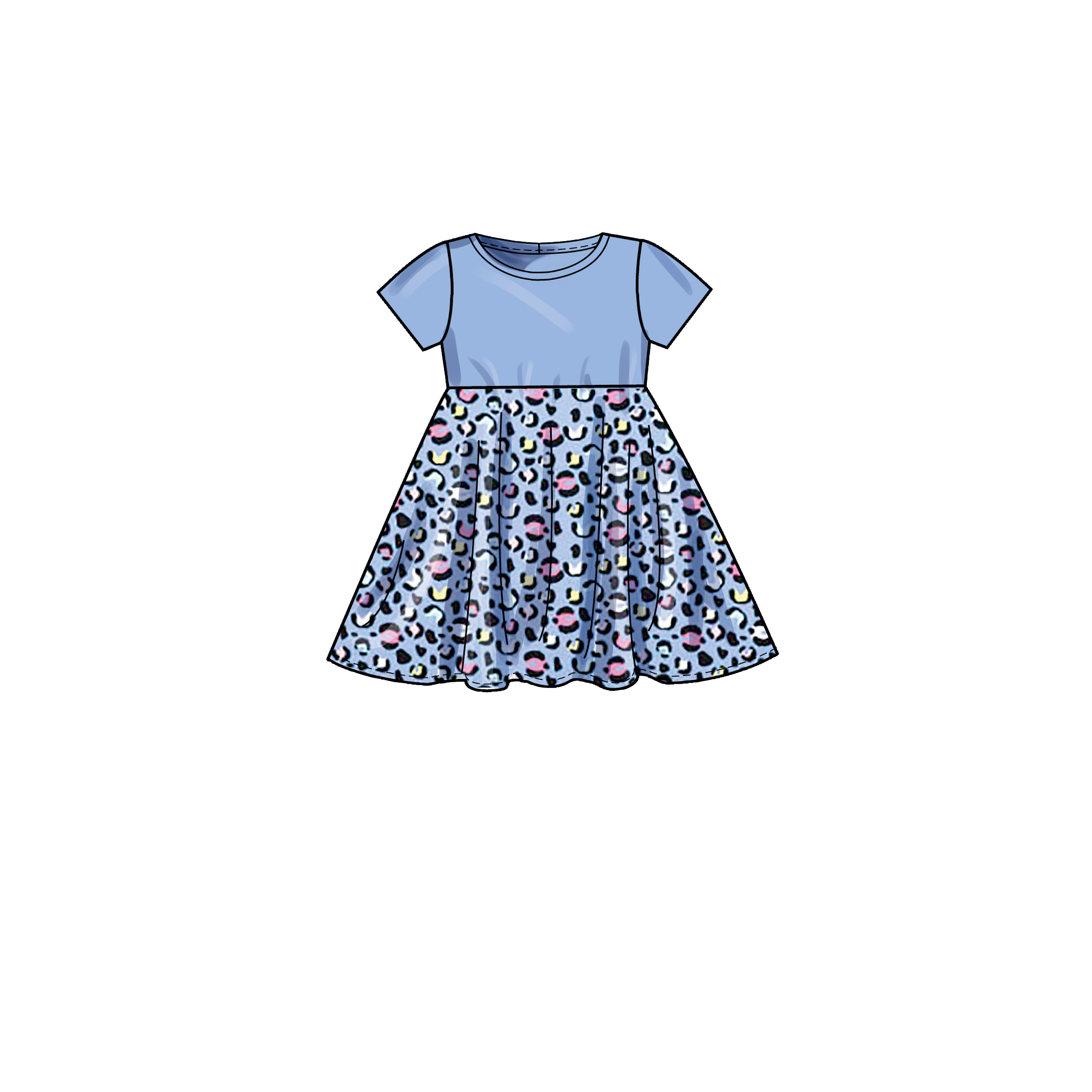 Patron Simplicity 9322 - Robe Enfant à enfilée de 3 à 14 ans (97 à 155 cm)