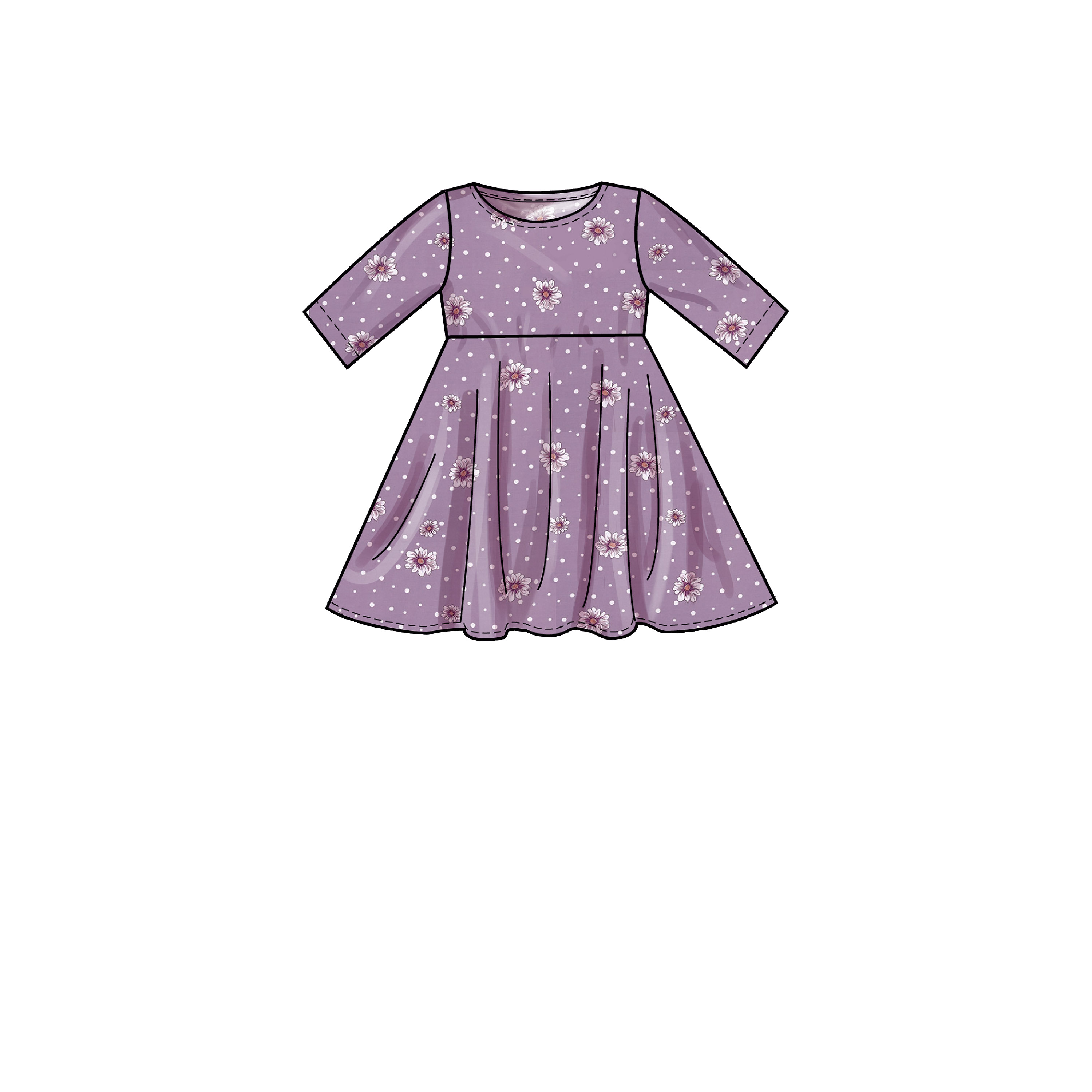 Patron Simplicity 9322 - Robe Enfant à enfilée de 3 à 14 ans (97 à 155 cm)