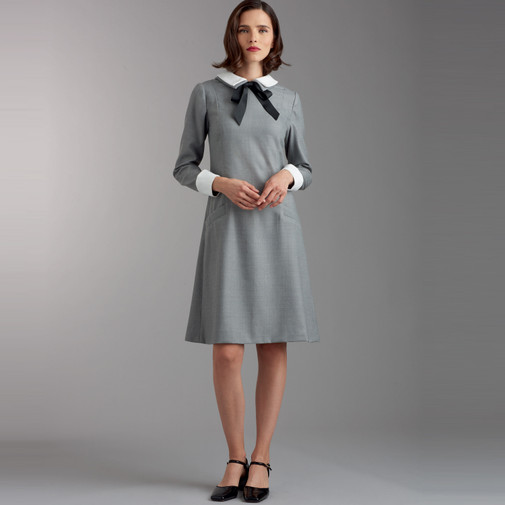 Patron Simplicity 9371 - Robe pour femme et femme avec variations de col, de manchette et de manche 36 au 54 FR