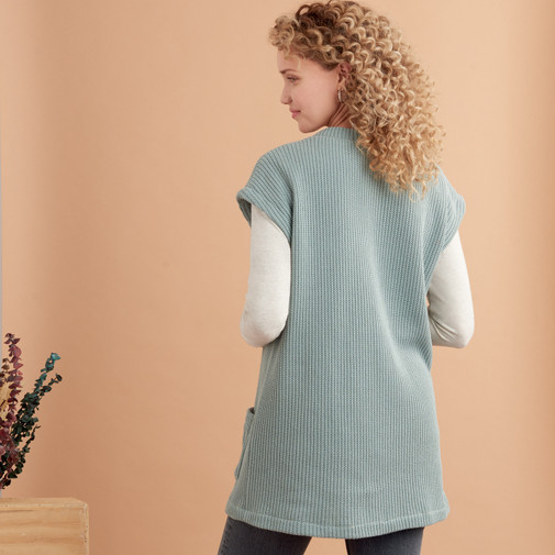 Patron Simplicity 9374 - Gilets en tricot pour femme du 32 au 54 FR