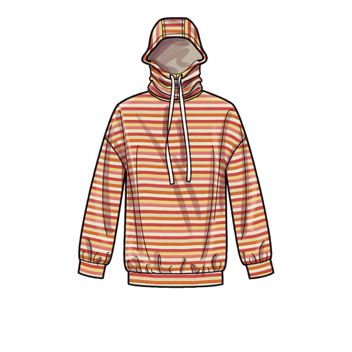 Patron Simplicity 9379 - Sweats à capuche, pantalons et t-shirts unisexe surdimensionnés en tricot 40 au 62 FR