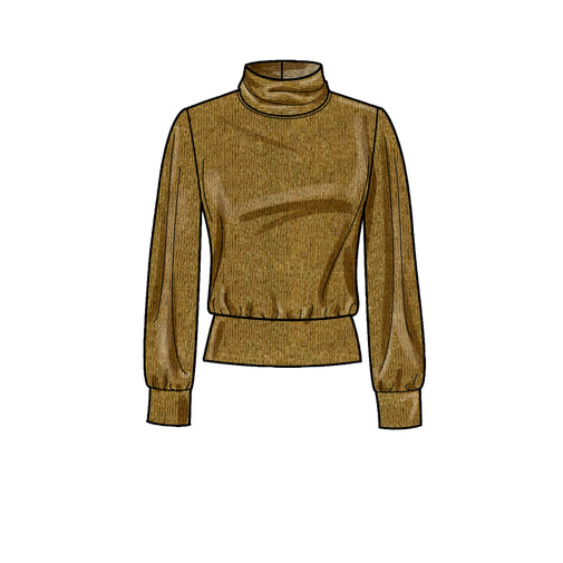 Patron Simplicity 9385 - Hauts en tricot pour femme avec variations de longueur et de manches du 34 au 52 FR