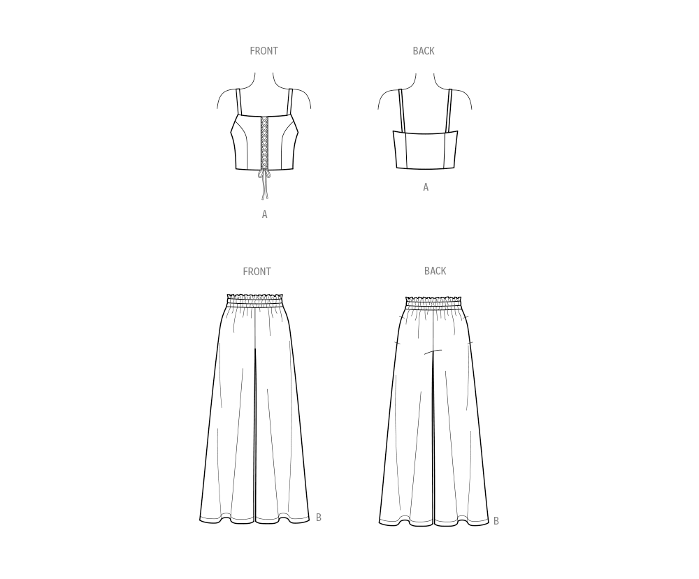 Patron New Look 6779 - Brassière et Pantalon pour Jeunes Femmes