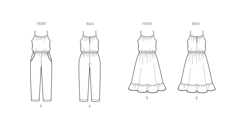 Patron New Look 6783  - Combinaison et Robe D’Été pour Enfants