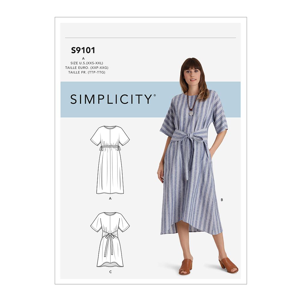 Patron Simplicity 9101 Robe femme oversize - 2XS à 2XL