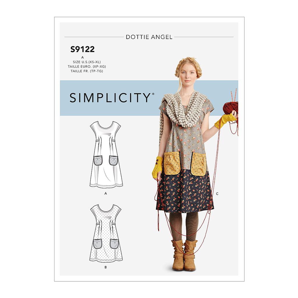 Patron Simplicity 9122 Tunique et robe femme 'granny chic' - du 34 au 52