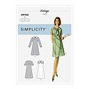 Patron Simplicity 9104 Robe Vintage rétro Sixties différents cols - du 34 au 50