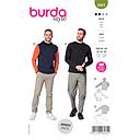 Patron Burda 6064 - SweaTee-Shirt Homme classique avec capuche ou bordure d'encolure du 46 au 56