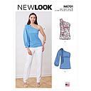Patron New Look 6701 - Top avec 1 épaule nue avec variation de manches du 34 au 46#