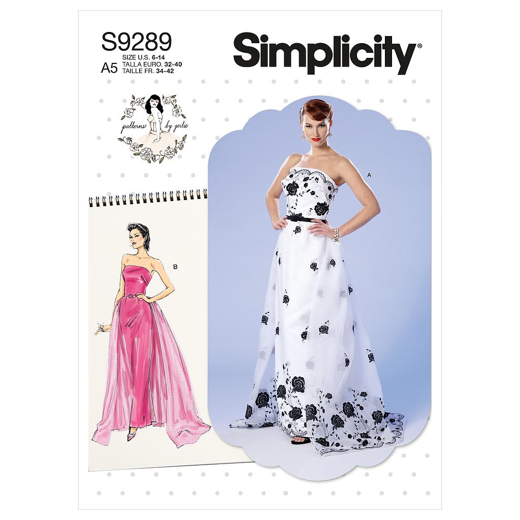 Patron Simplicity 9289 - Robe bustier avec jupe détachable et ceinture du 34 au 50 (FR)