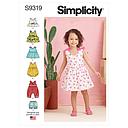 Patron Simplicity 9319.CAA - Ensemble Enfant Top, Robe, Combinaison et Culotte de 6 mois à 4 ans (68 à 104 cm)