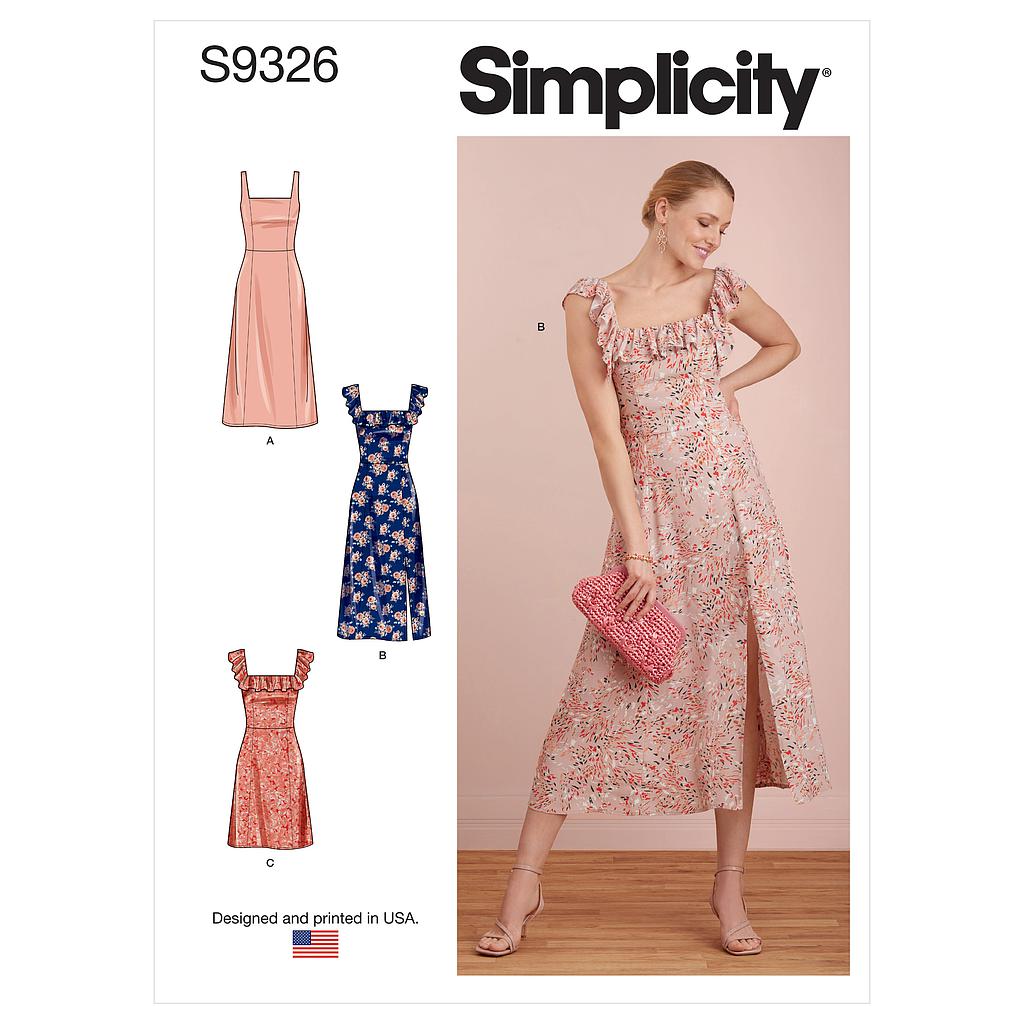 Patron Simplicity 9326 - Robe Femme à bretelles avec haut ajusté du 34 au 50 (FR)