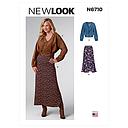Patron New Look 6710 -  Ensemble Femme, Veste zippée et Jupe longue du 36 au 46 (FR)