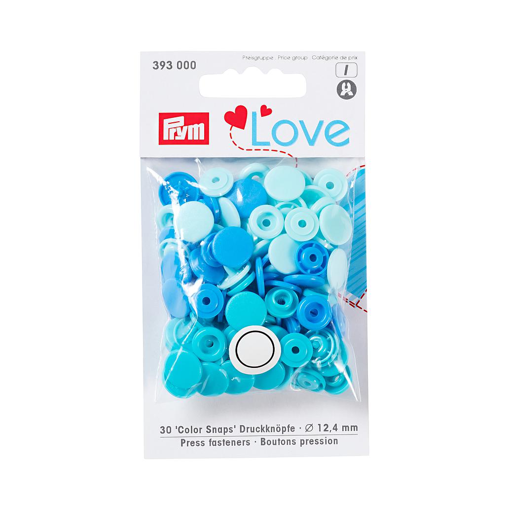 Prym Love - Boutons pression Color Snaps - 12,4 mm- assortiment camaïeu de 3 teintes -30 pièces