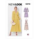 Patron New Look 6718 -  Robe longue avec décolleté en V avec variantes du 36 au 48 (FR)