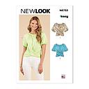 Patron New Look 6733 -  Hauts cache cœur ou col rond (XS-S-M-L-XL-XXL)#