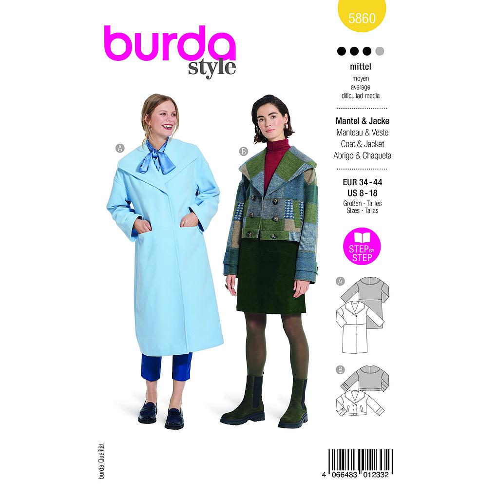 Patron Burda 5860-Veste & manteau