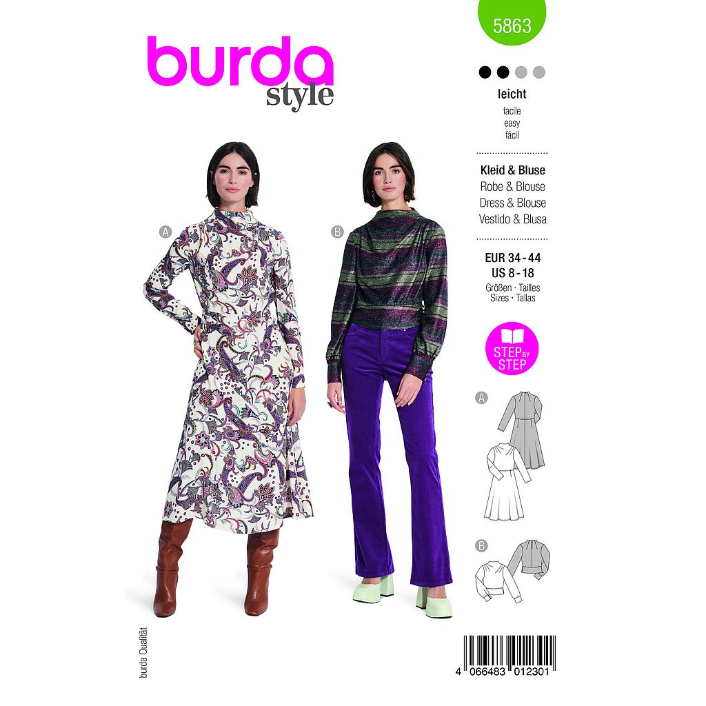Patron Burda 5863-Robe & blouse