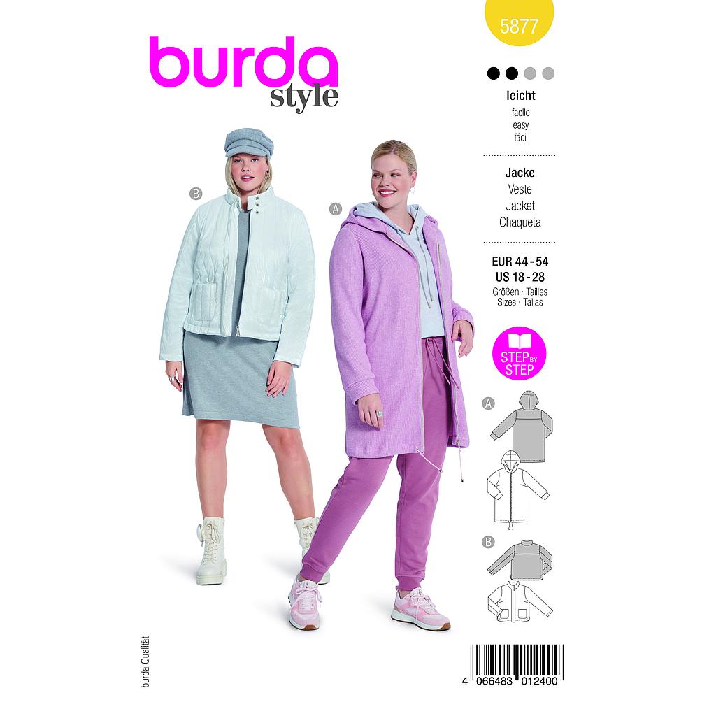 Patron Burda 5877-Veste