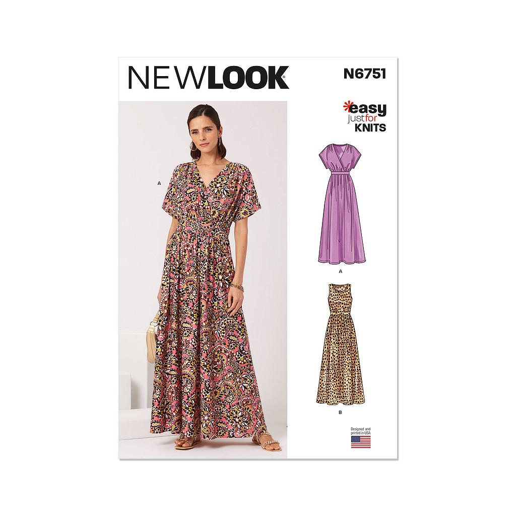 Patron New Look 6751 -  Robe pull du 38 au 50 (FR)