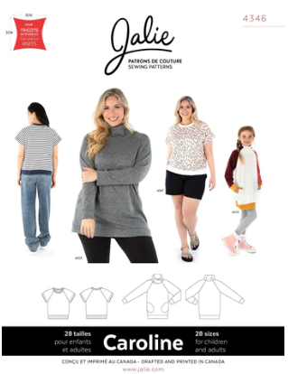 Patron Jalie CAROLINE - T-shirt et tunique à manche raglan