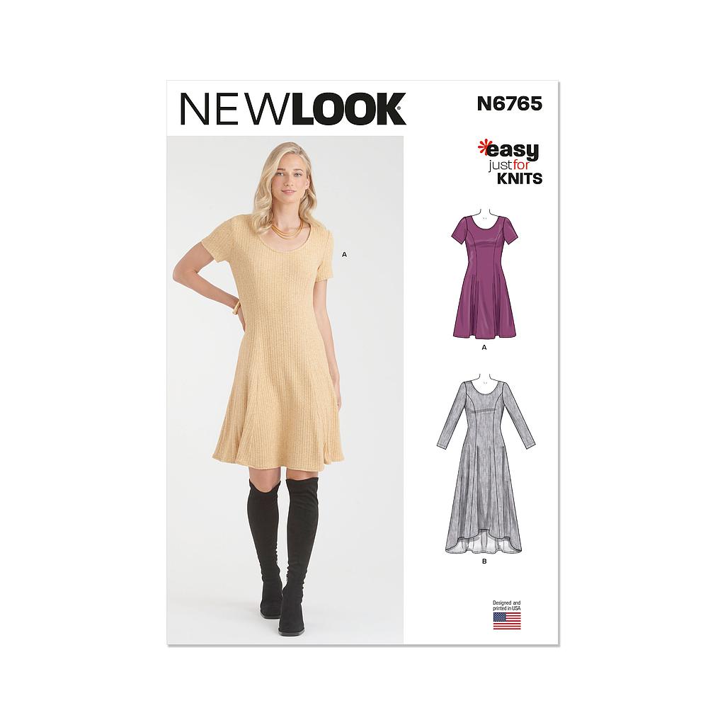 Patron New Look 6765 - Robe en tricot du 38 au 50 FR