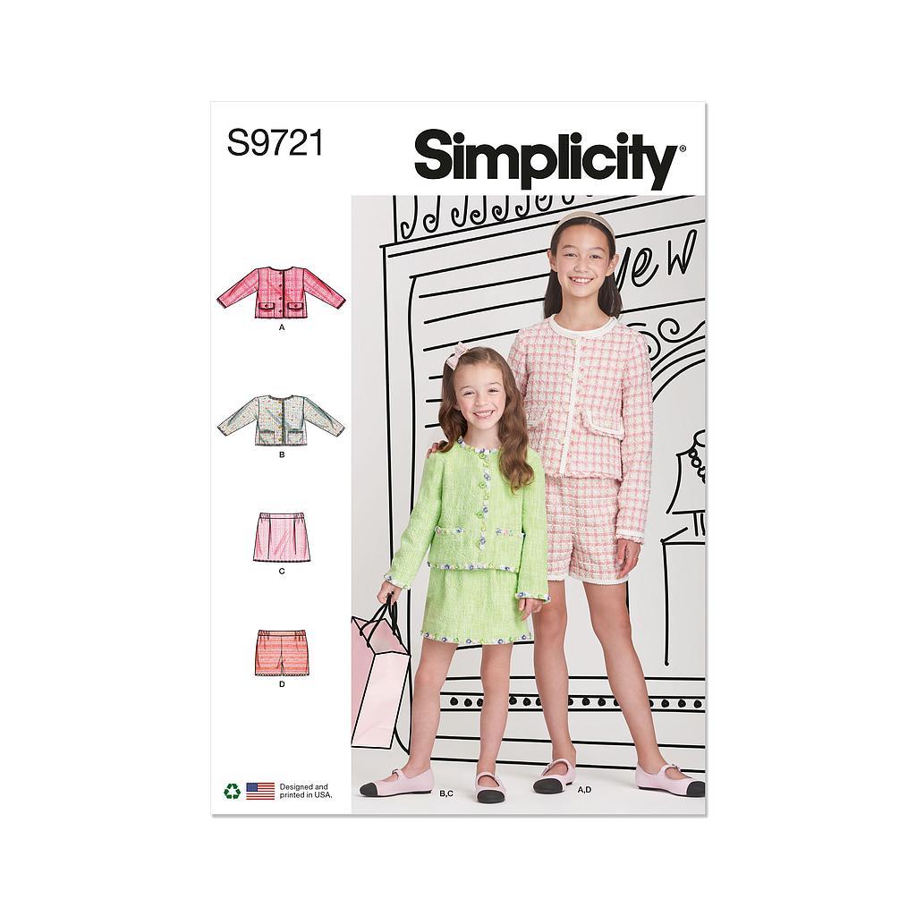 Patron Simplicity 9721 - Vestes, Jupes et shorts du 32 au 44 FR
