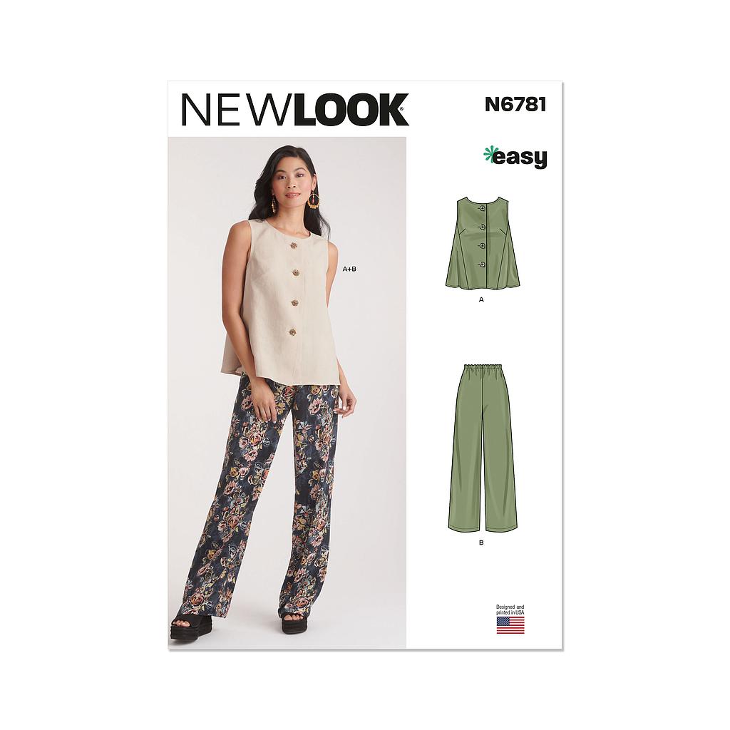 Patron New Look 6781 - Haut et Pantalon pour Jeunes Femmes