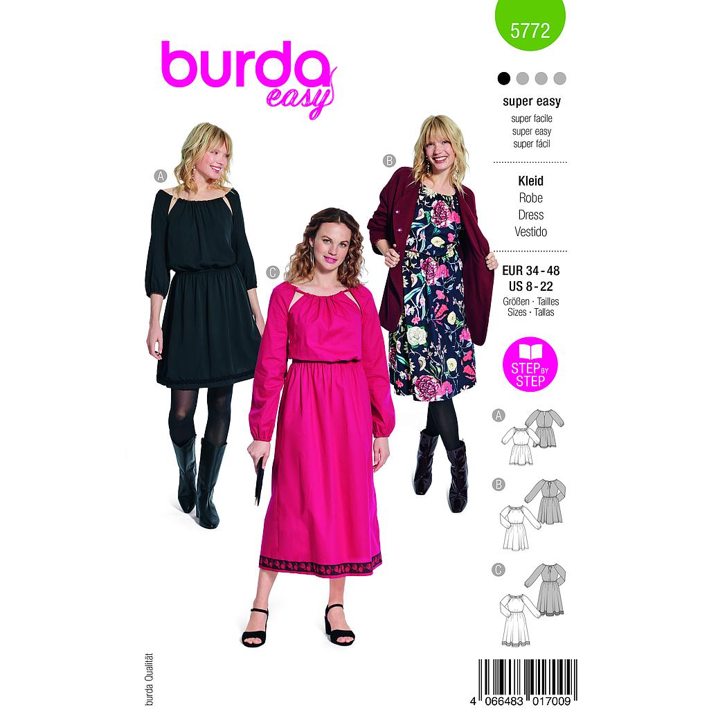 Patron Burda 5772 - Robes de fête ou décontractée