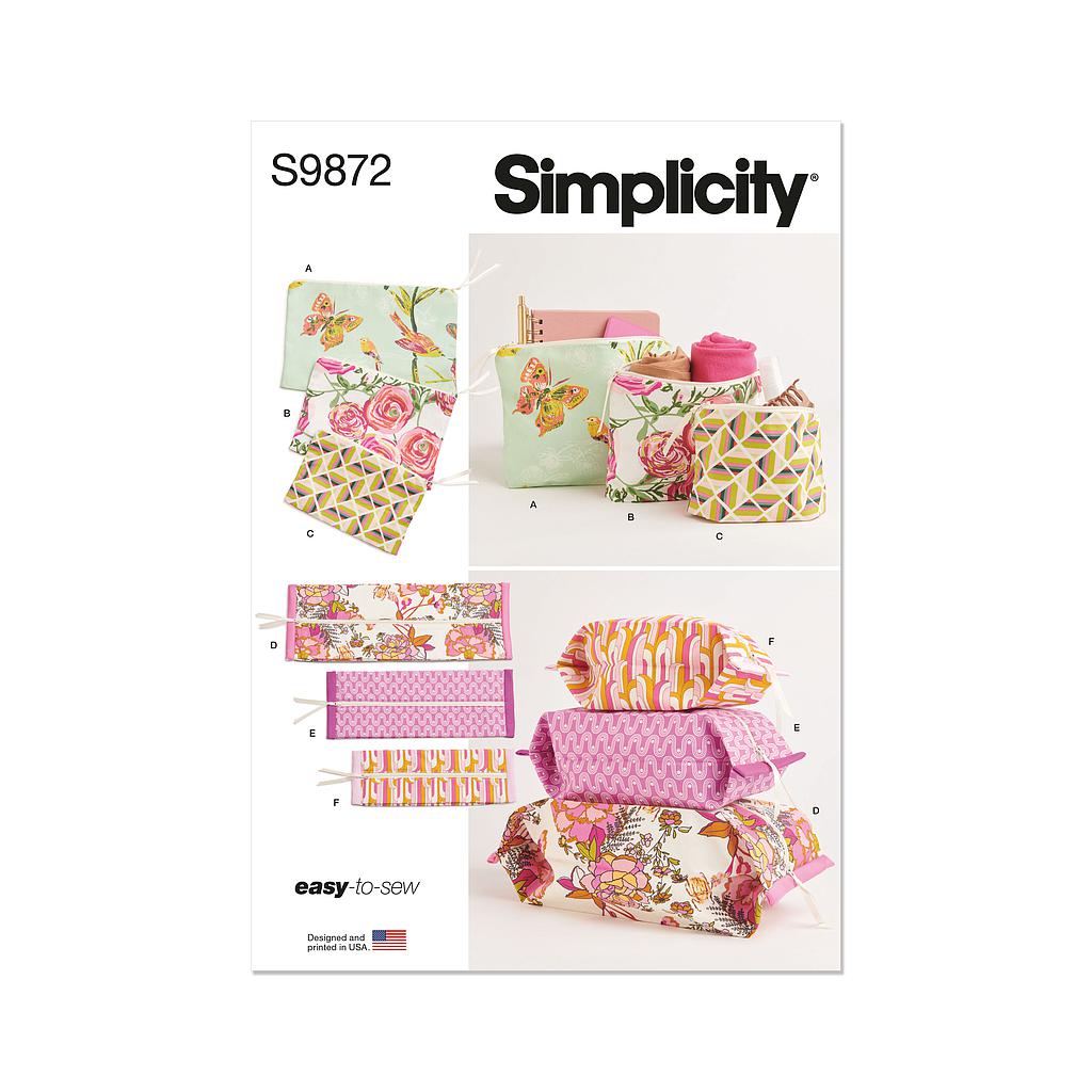 Patron Simplicity 9872 - Étuis à fermeture éclair