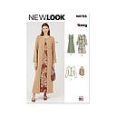 Patron New Look 6785 -  Robe et Manteau Chacun en Deux Longueurs, Veste et Sac pour Jeunes Femmes