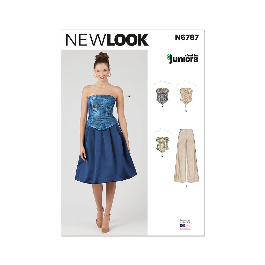 Patron New Look 6787 -  Corsets, Pantalon et Jupe pour Jeunes Filles