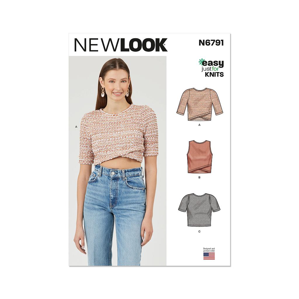 Patron New Look 6791 -  Hauts en Tricot pour Jeunes Femmes
