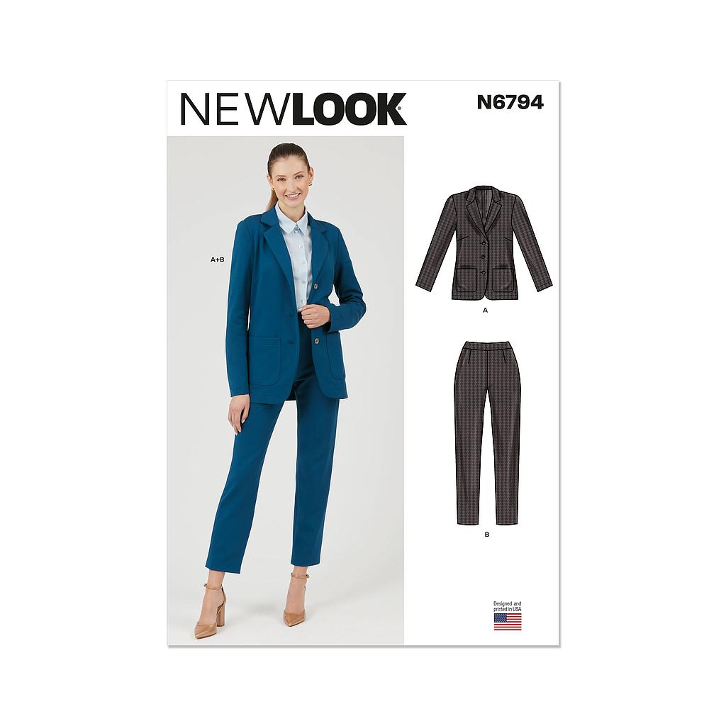Patron New Look 6794 -  Veste et Pantalon pour Jeunes Femmes