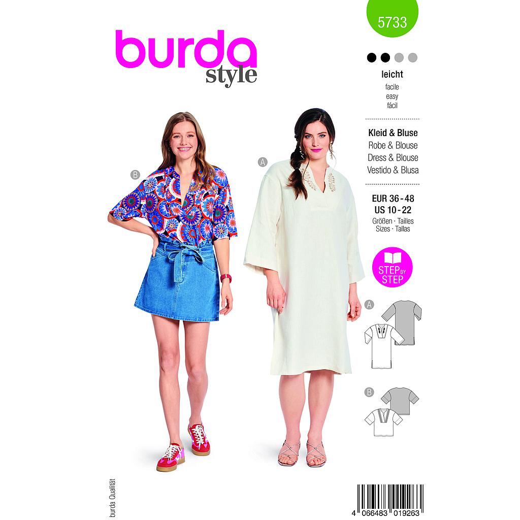 Patron Burda 5733 - Robe & Blouse
