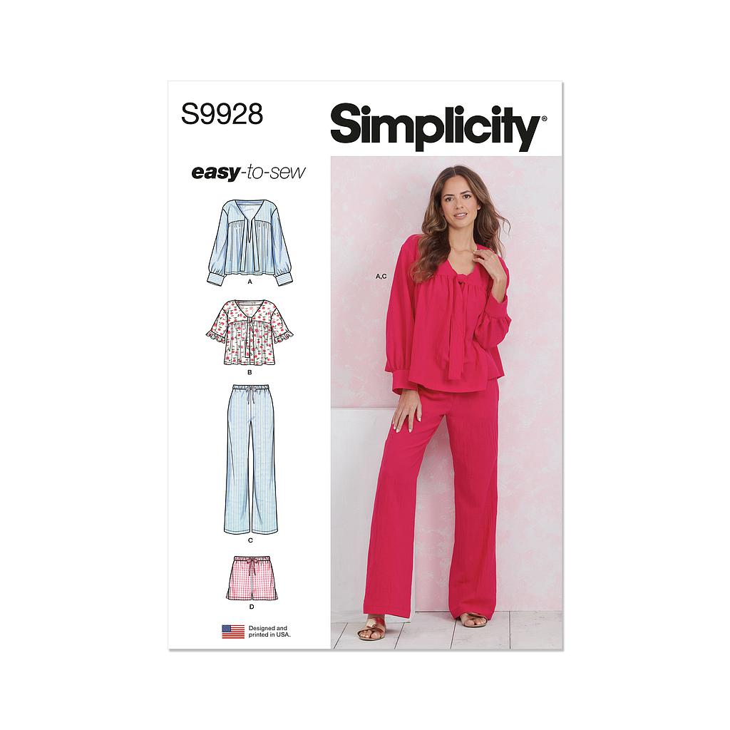 Patron Simplicity 9928 - Haut, pantalon et short