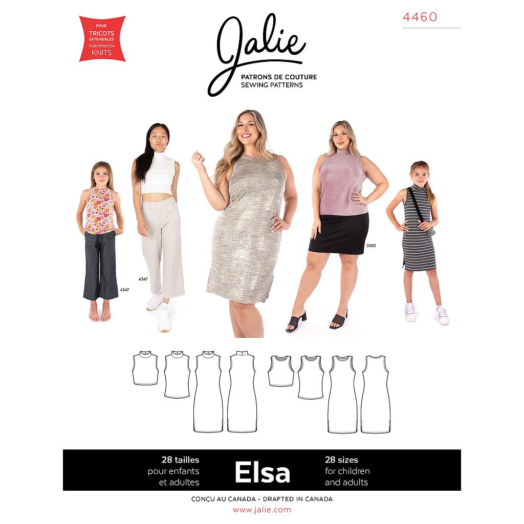 Patron Jalie 4460 - ELSA - Hauts et robe sans manches