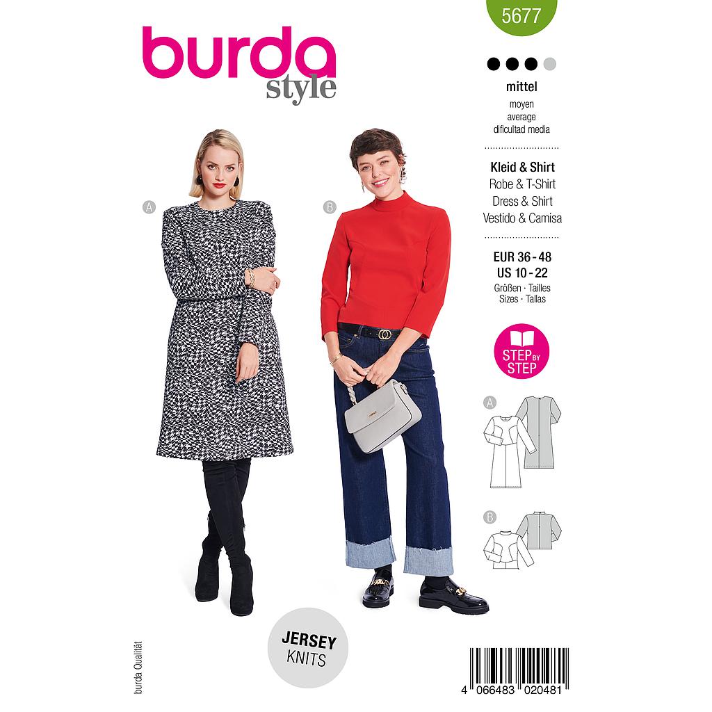 Patron Burda 5677 - Robe et T-shirt