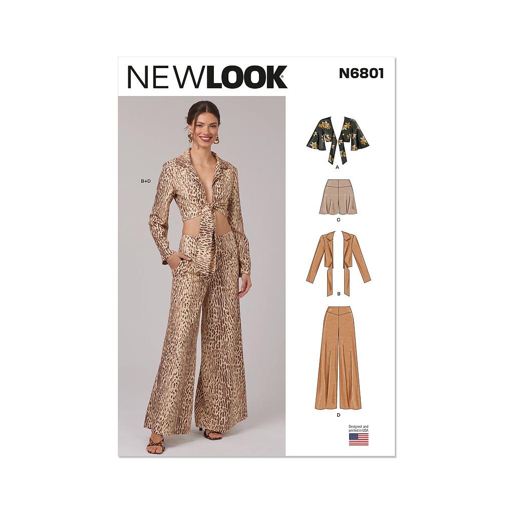 Patron New Look 6801 -  Hauts, shorts et pantalons femme