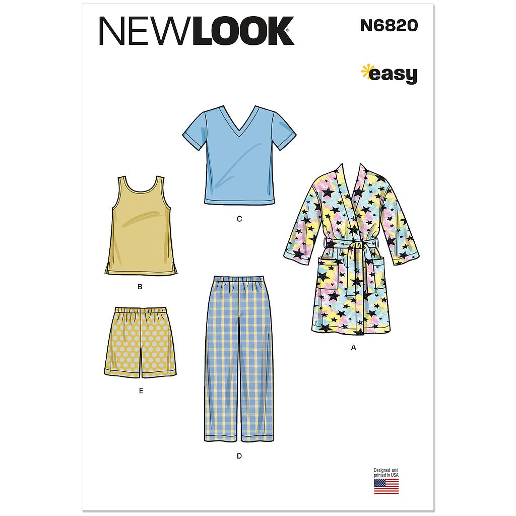 Patron New Look 6820 -  Tenue d'intérieur pour enfants