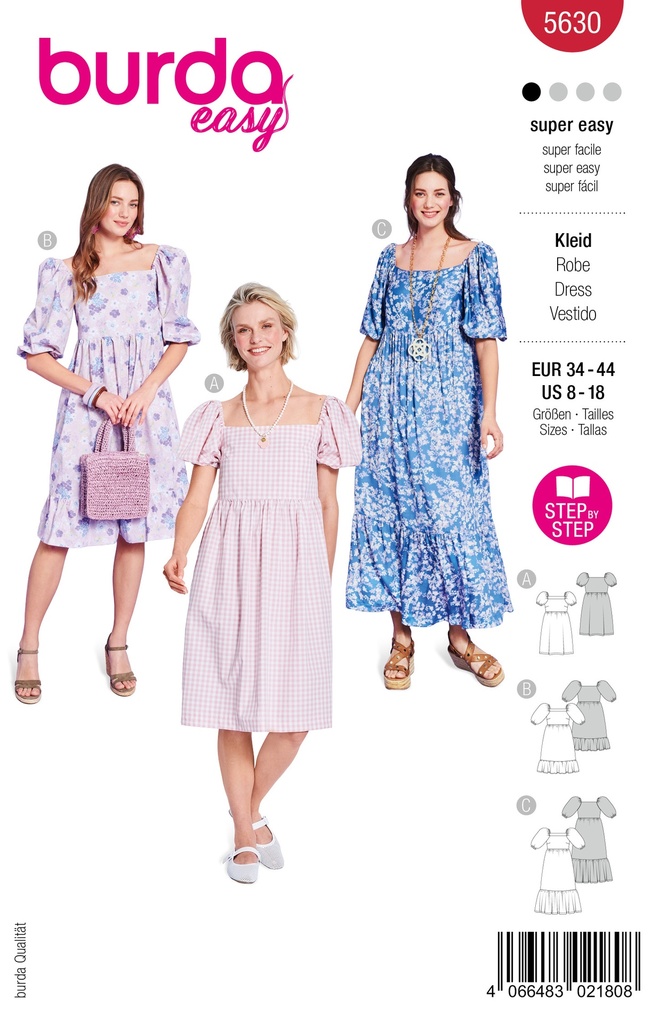 Patron Burda 5630 - Robe 