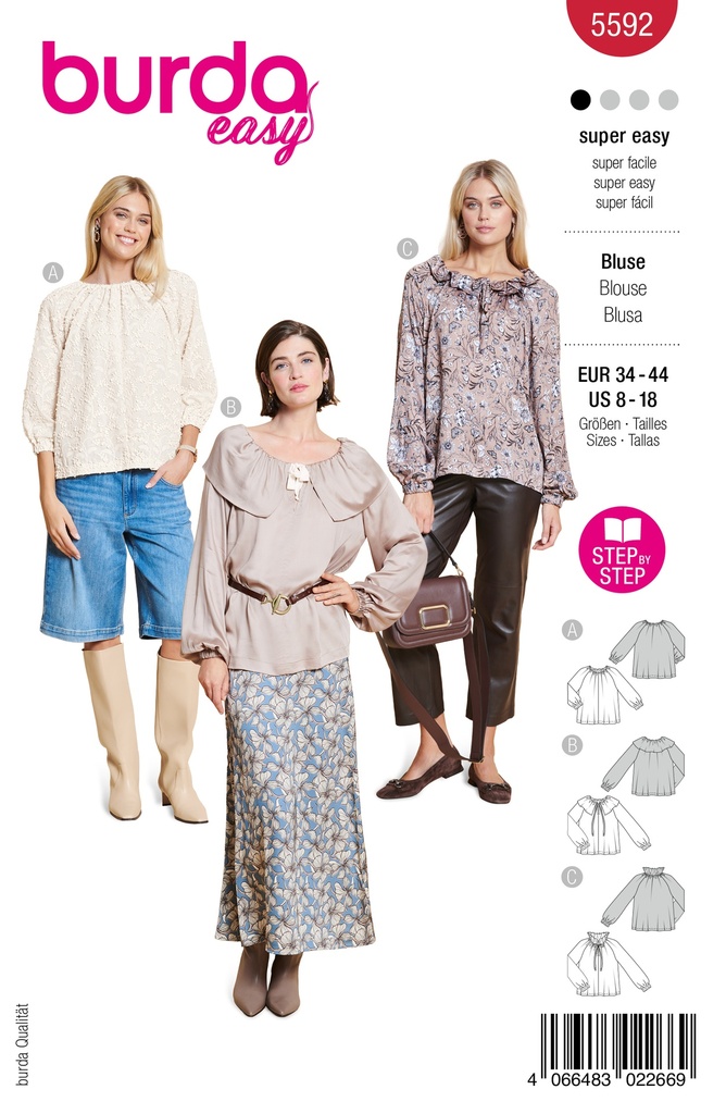 Patron Burda 5592 - Blouses