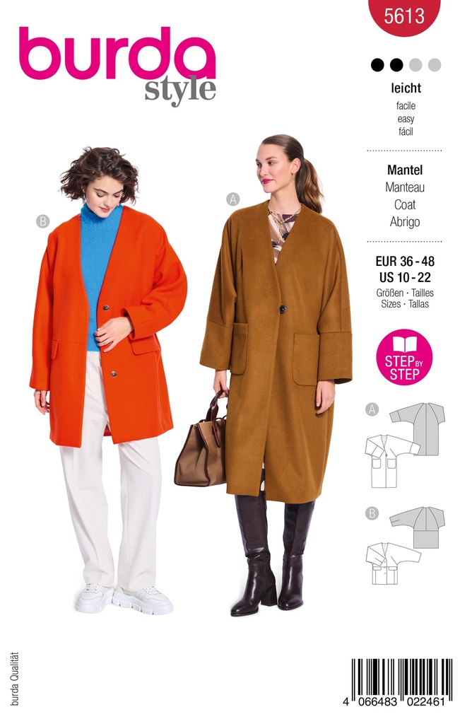 Patron Burda 5613 - Manteau