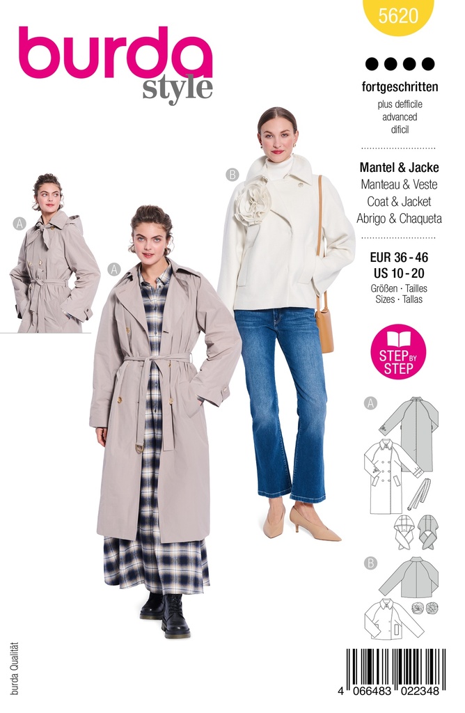 Patron Burda 5620 - Veste