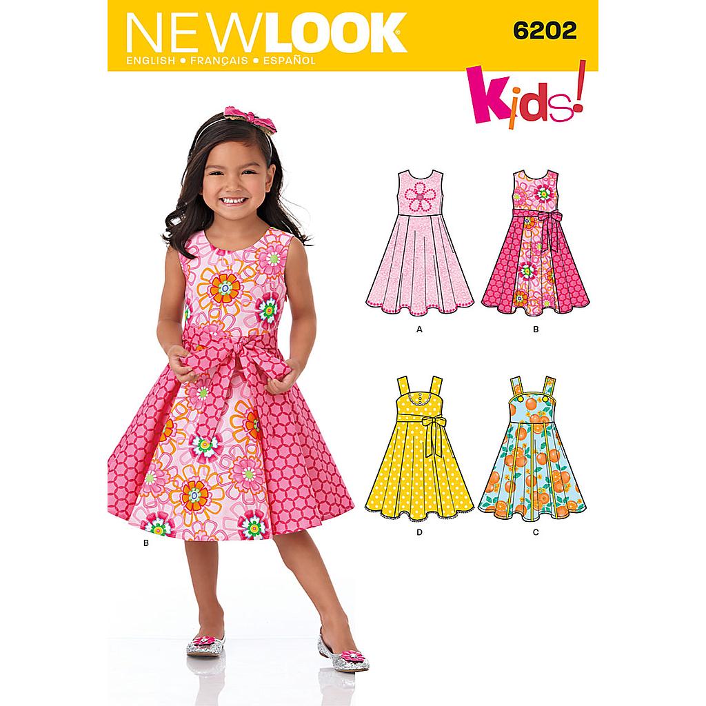 Patron New Look 6202 Robes et ceinture pour filelttes