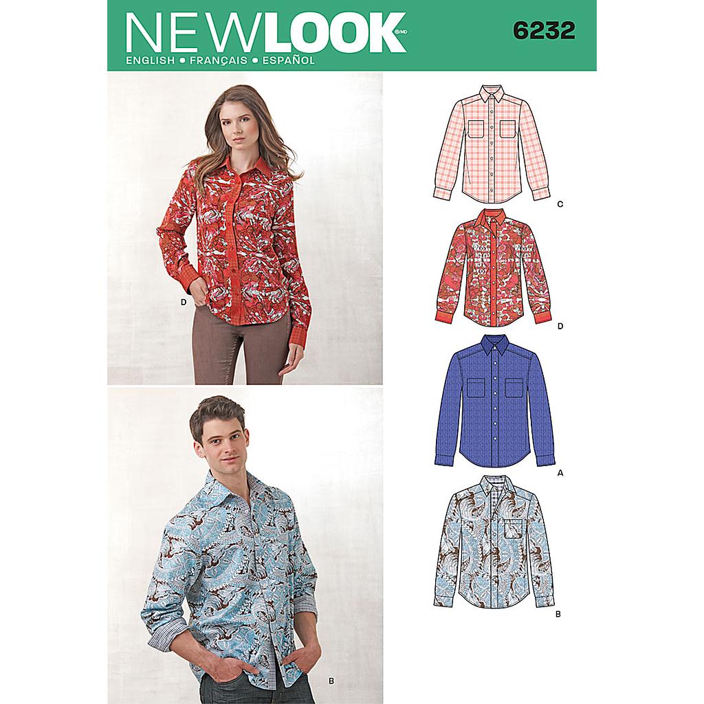 Patrón New Look 6232 Camisa