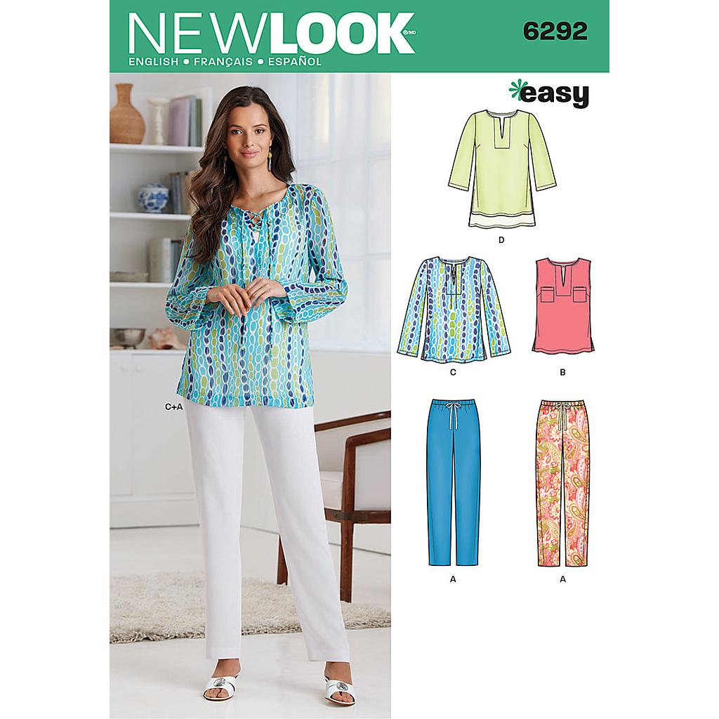 Patron New Look 6292 Ensemble femmes 